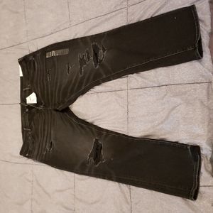 American Eagle Skinny Black Slash Jeans